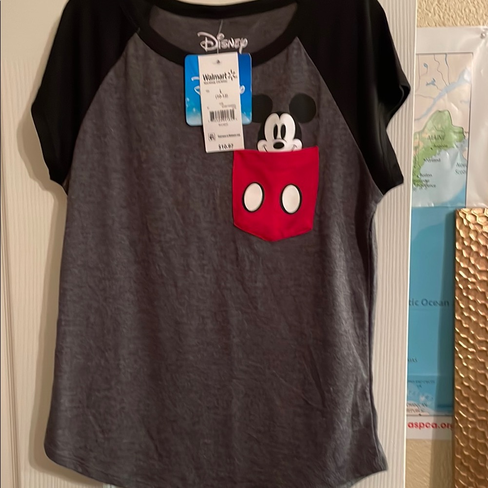 Disney Kids Mickey Mouse Charcoal And Black Tee